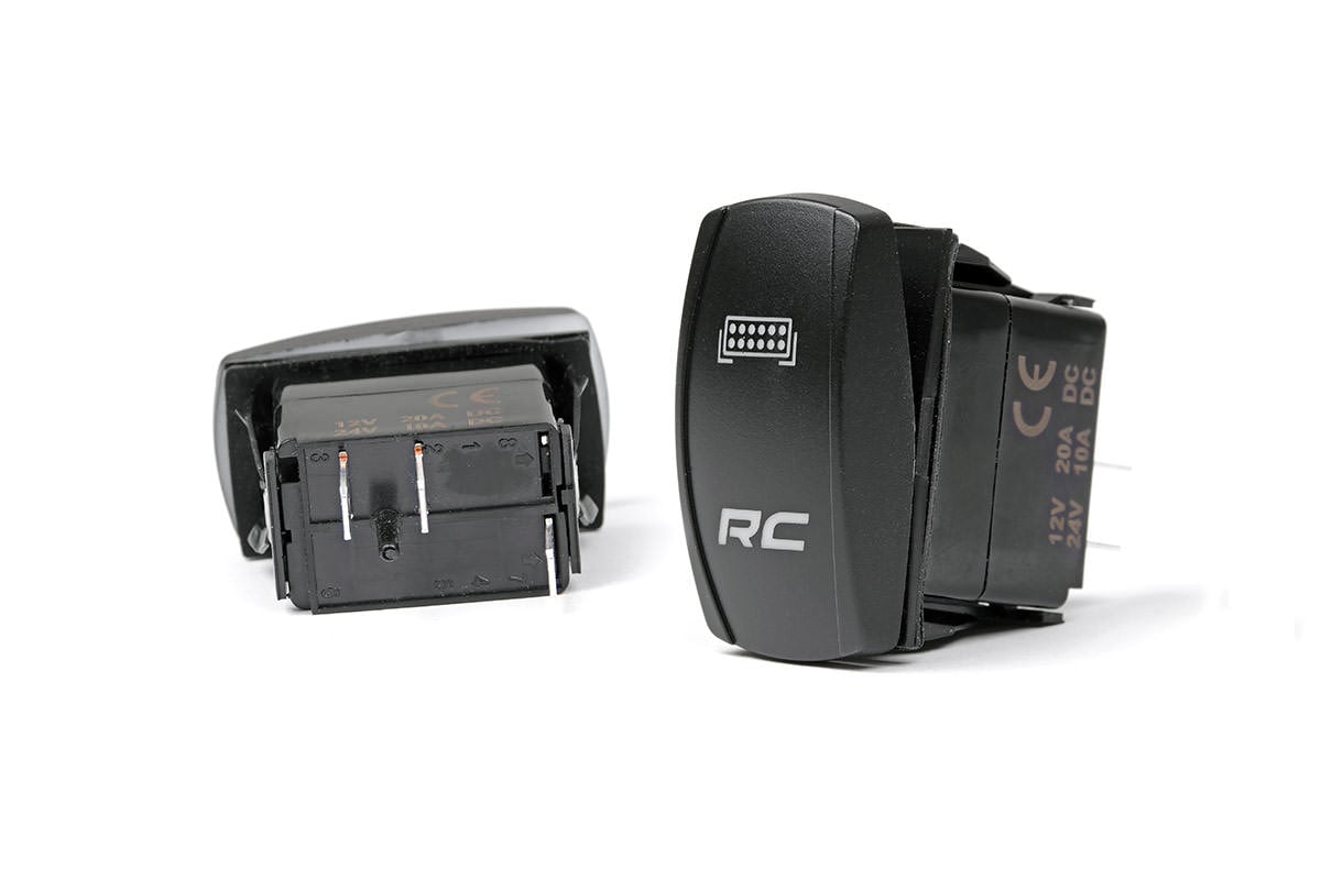 Rocker Switch - Rough Country - 2x1 with Logo - Blue Back Light